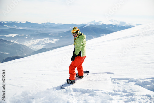 portrait of a female snowboarder