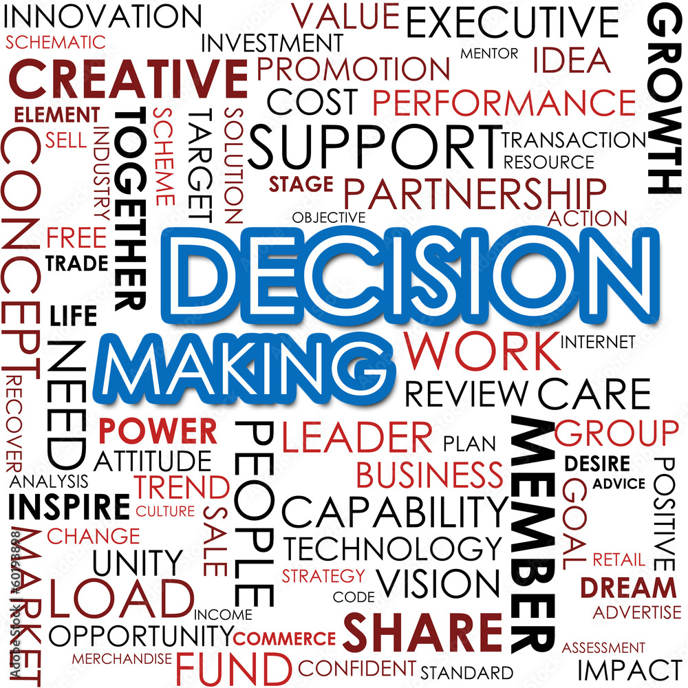 Decision making word cloud