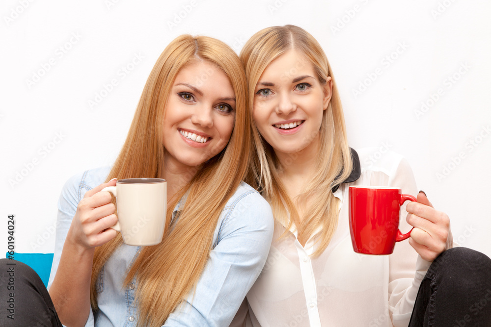 Two female friends having fun Two female friends having fun