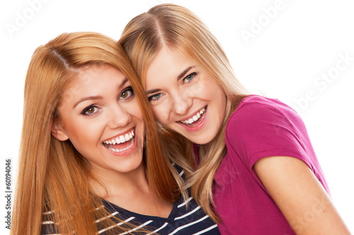 Two female friends having fun