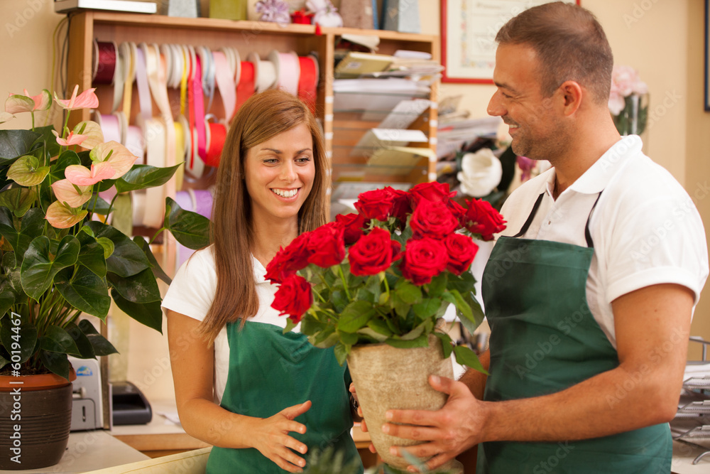 Two florists are working Two florists are working