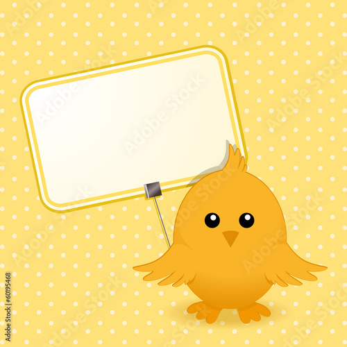 easter chick and sign