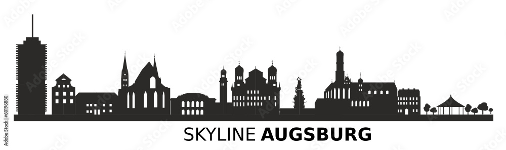 Skyline Augsburg - obrazy, fototapety, plakaty 