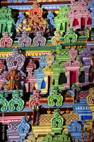 Detail am Sri Thandayuthapani Tempel in Singapur