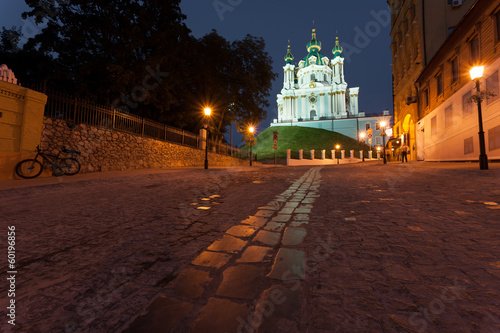 View to Andreevsky Church at night photo