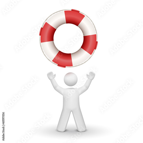 3d person looking up at a buoy
