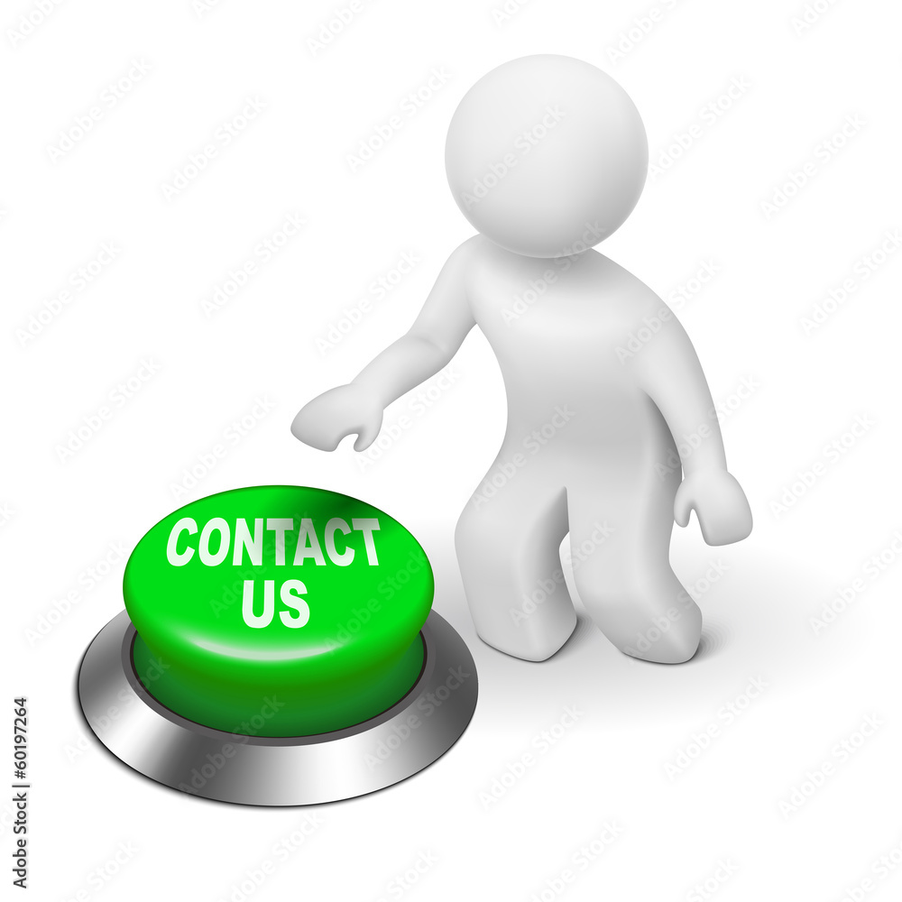 3d human character pressing a button 3d human character pressing a button