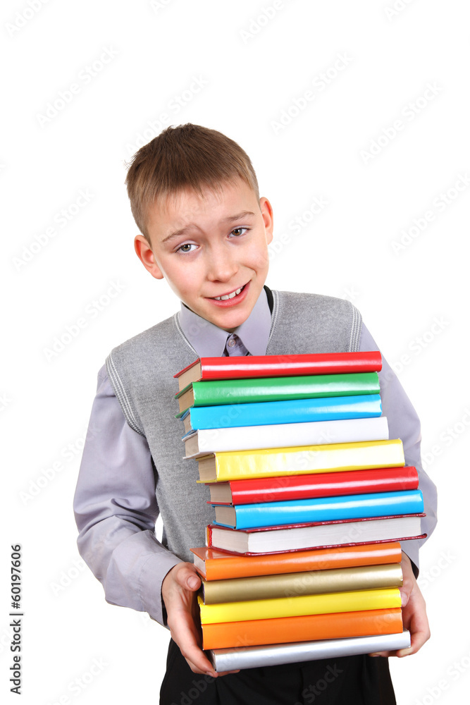 Boy holding Pile of the Books Boy holding Pile of the Books