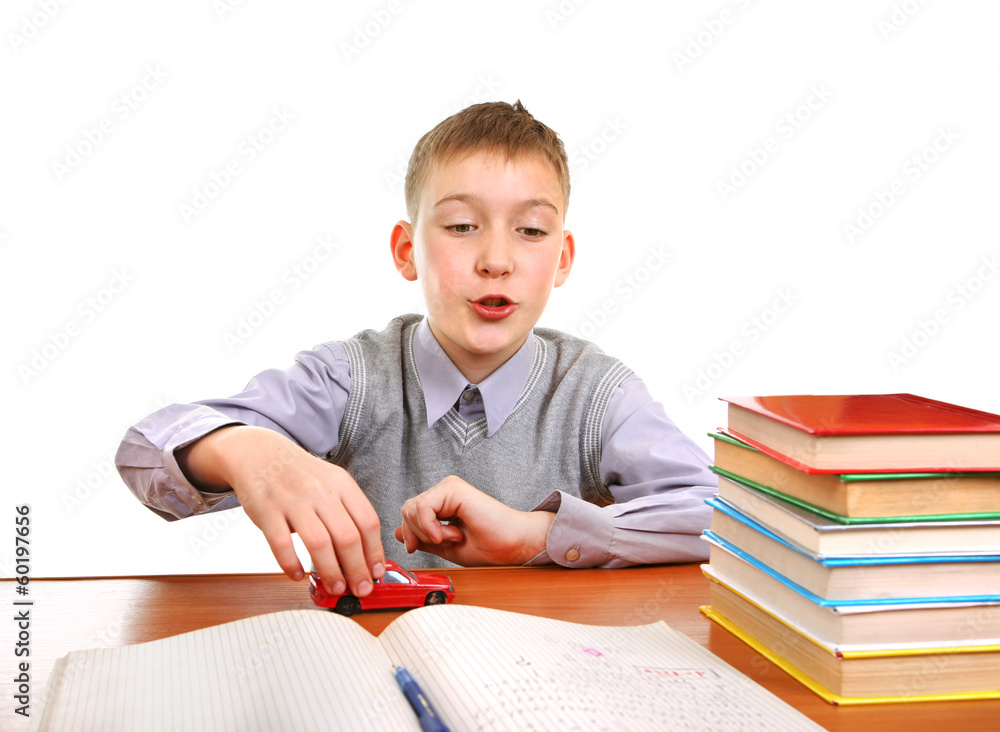 Schoolboy plays with a Toy Schoolboy plays with a Toy