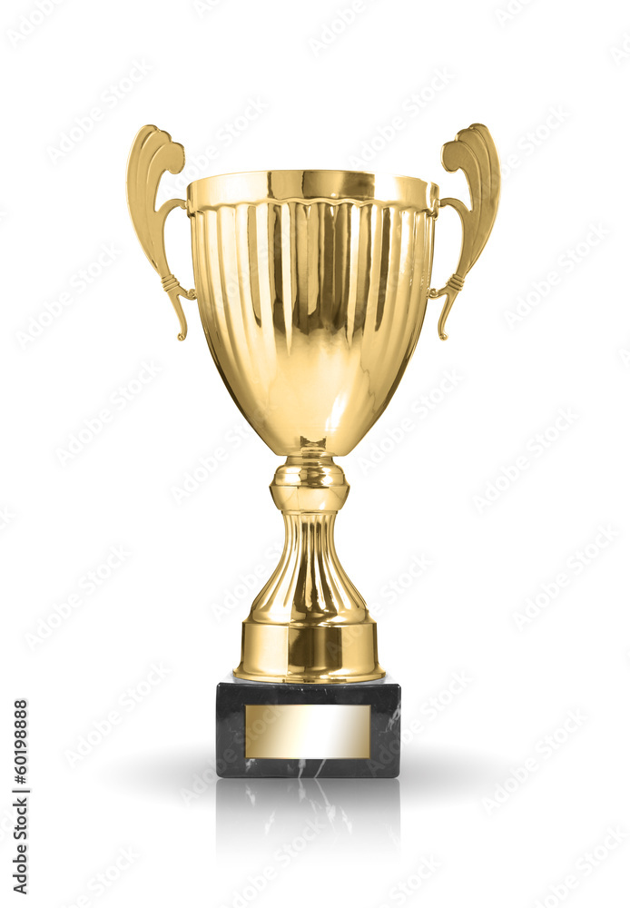 champion golden trophy isolated on white background champion golden trophy isolated on white background