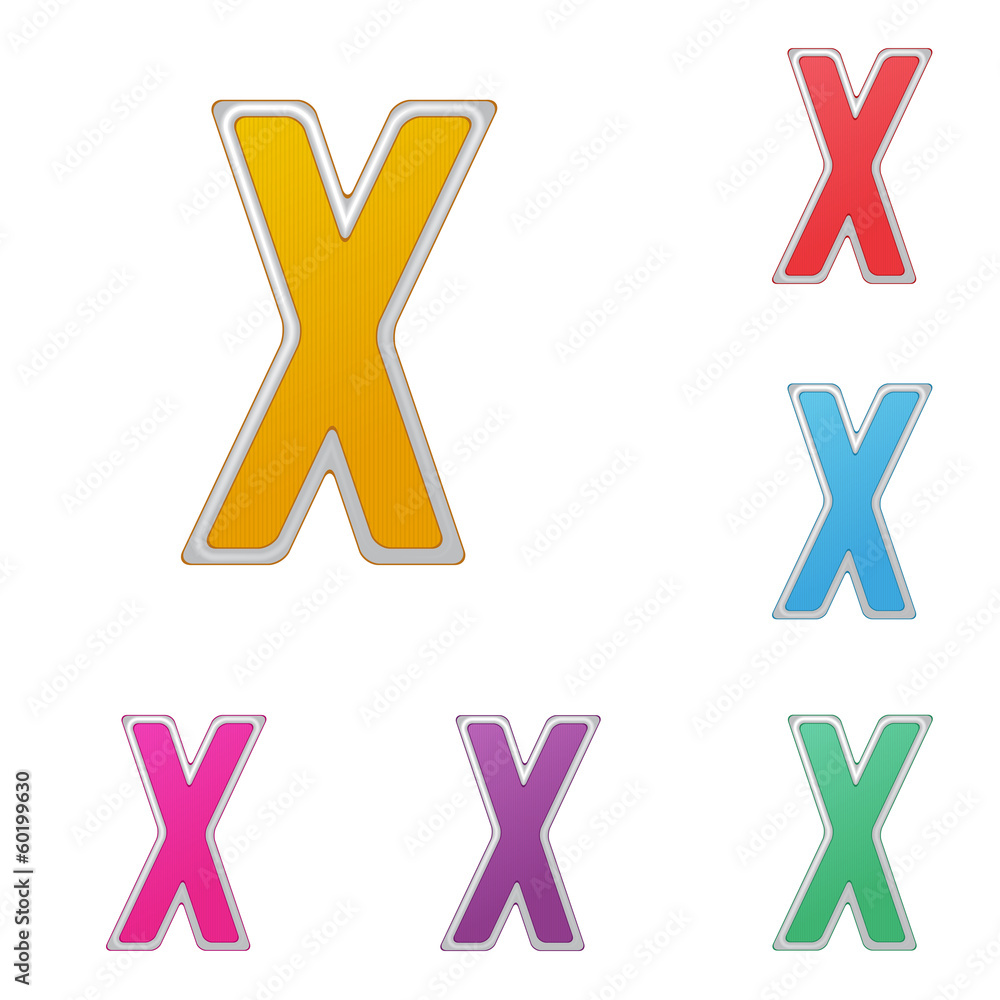 Letter X, set of colour variants, on a white background. Vector Letter X, set of colour variants, on a white background. Vector
