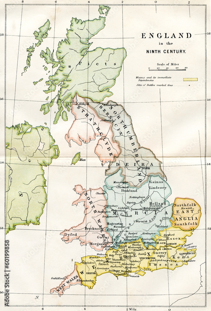 Fototapeta premium Dark Age Britain map