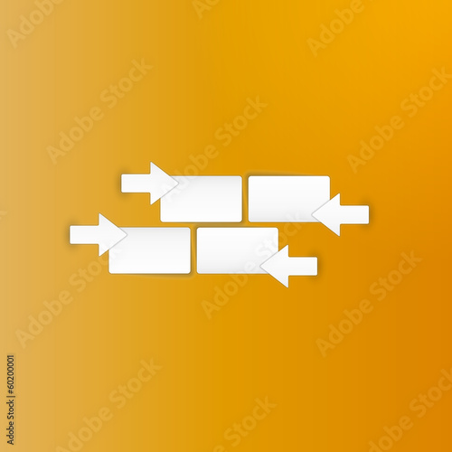 background with blank paper blocks and arrows
