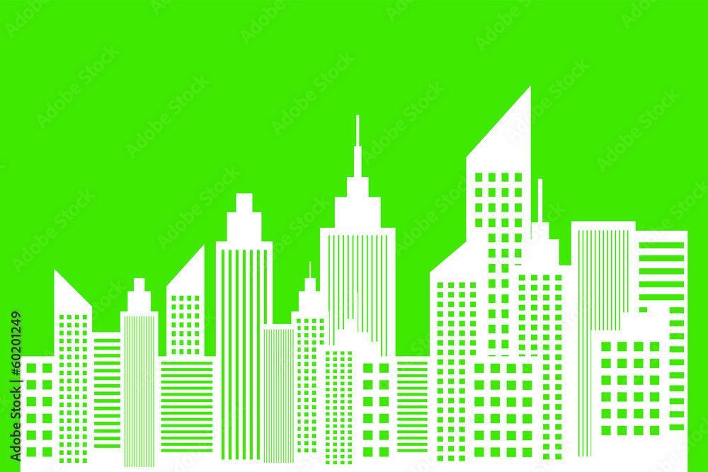 Ecology Concept Of Modern Metropolis City Skyscrapers Skyline