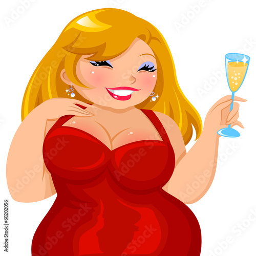 attractive curvy girl holding a drink