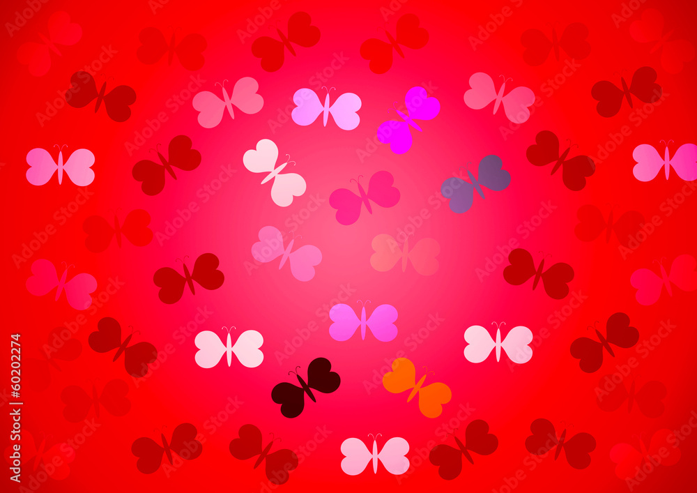 butterflies hearts pattern