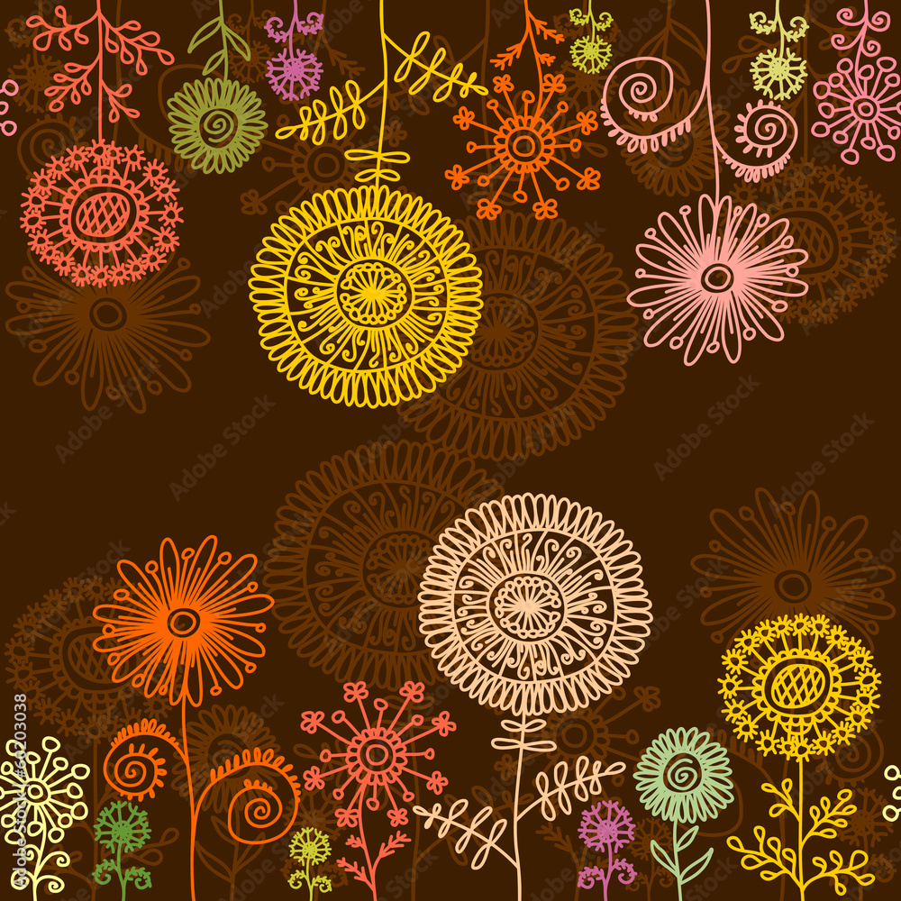 Horisontal seamless floral background Horisontal seamless floral background