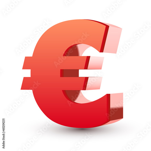 red euro symbol