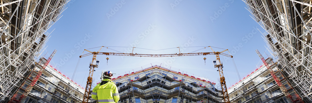 giant construction industry panoramic - obrazy, fototapety, plakaty 