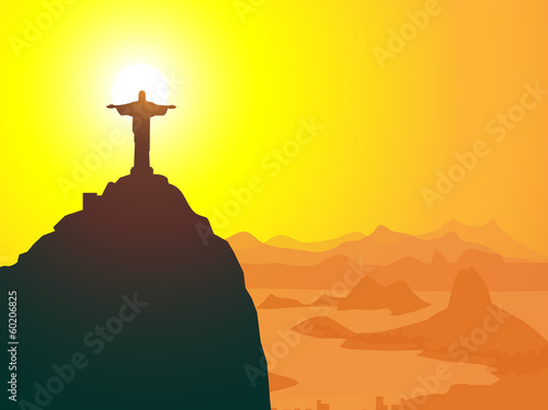 Christ The Redeemer & Rio de Janeiro-vector