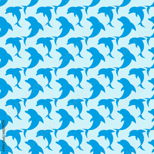 Vector pattern made with blue dolphins