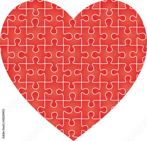 Puzzle heart pattern. Vector