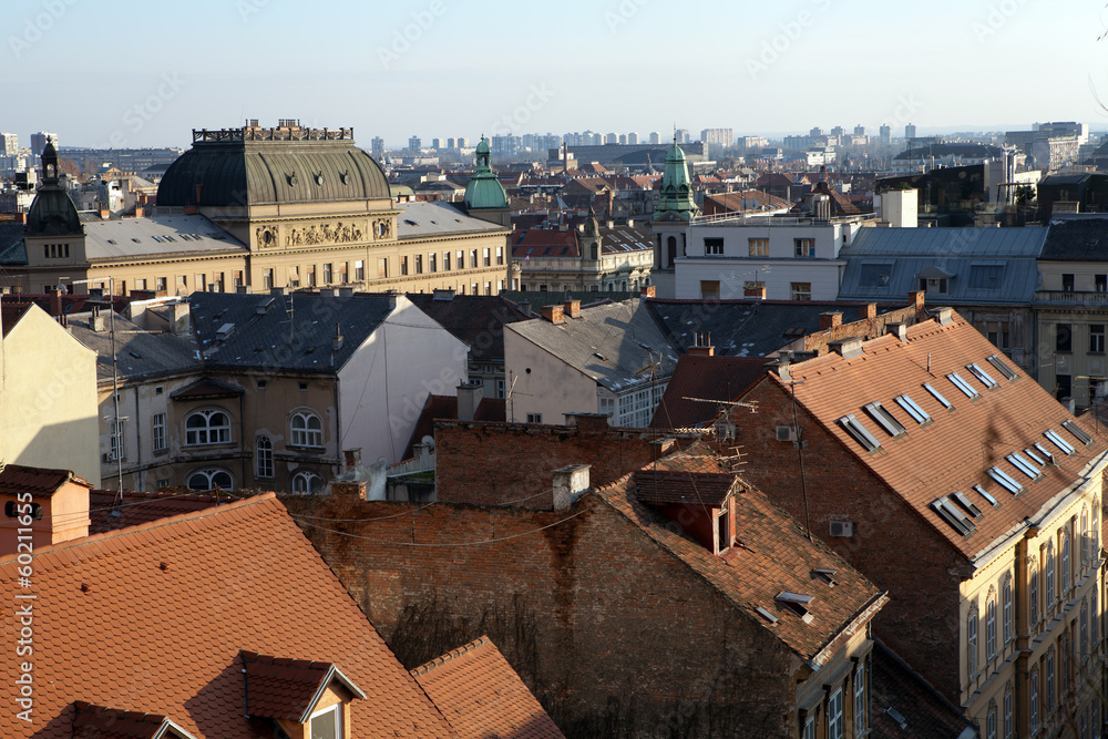 Capital of Croatia-city of Zagreb, historic lower town