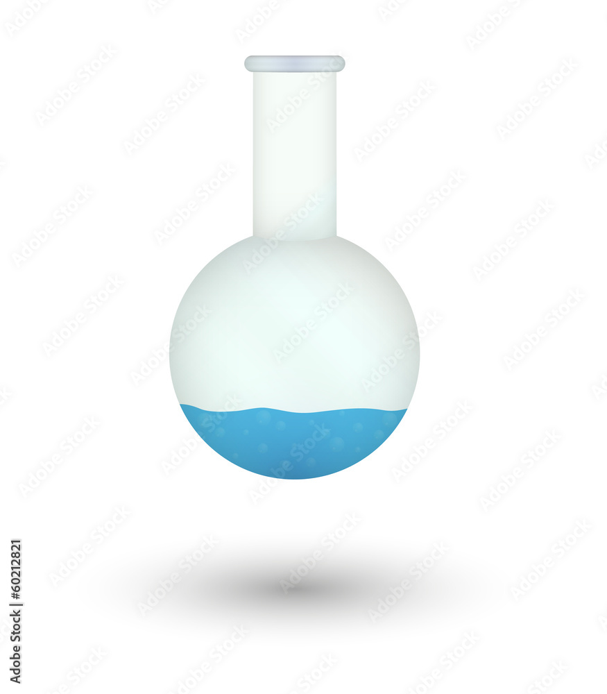 flask with blue fluid flask with blue fluid