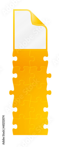 field of puzzles with paper on the top