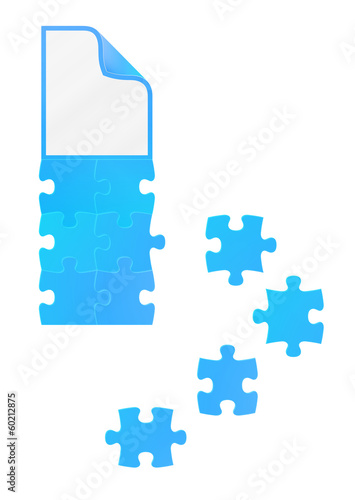 field of puzzles with paper on the top