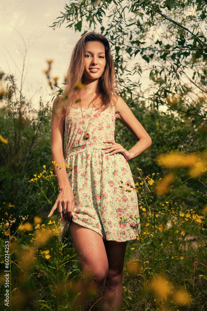 happy carefree vitality freedom girl stands happy carefree vitality freedom girl stands