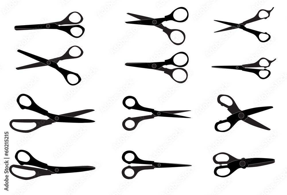 Set of Cutting Scissors. Vector Illustration. Set of Cutting Scissors. Vector Illustration.