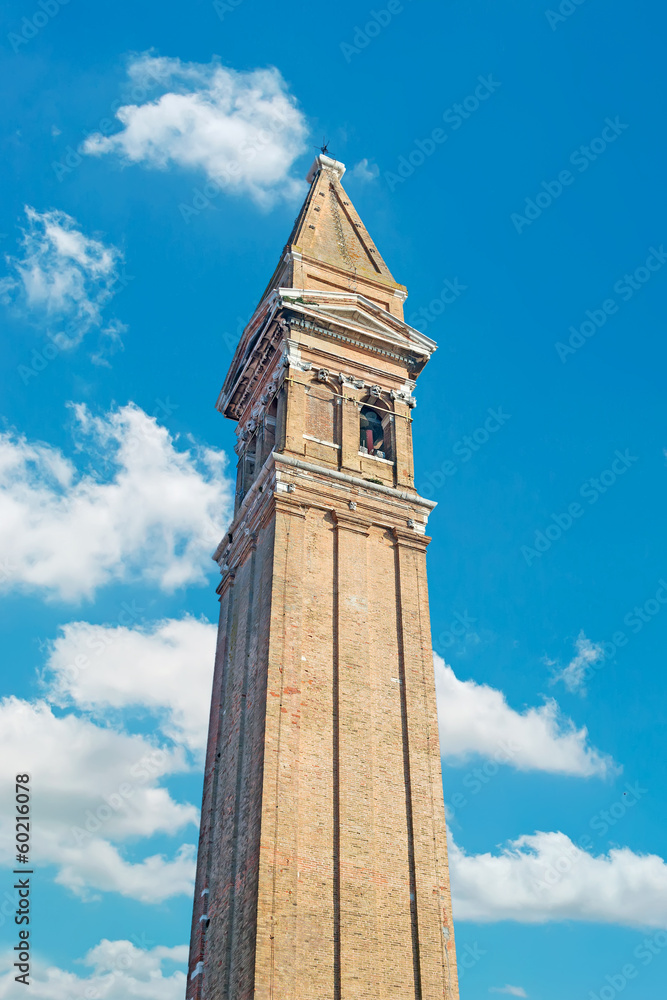 bell tower with clouds