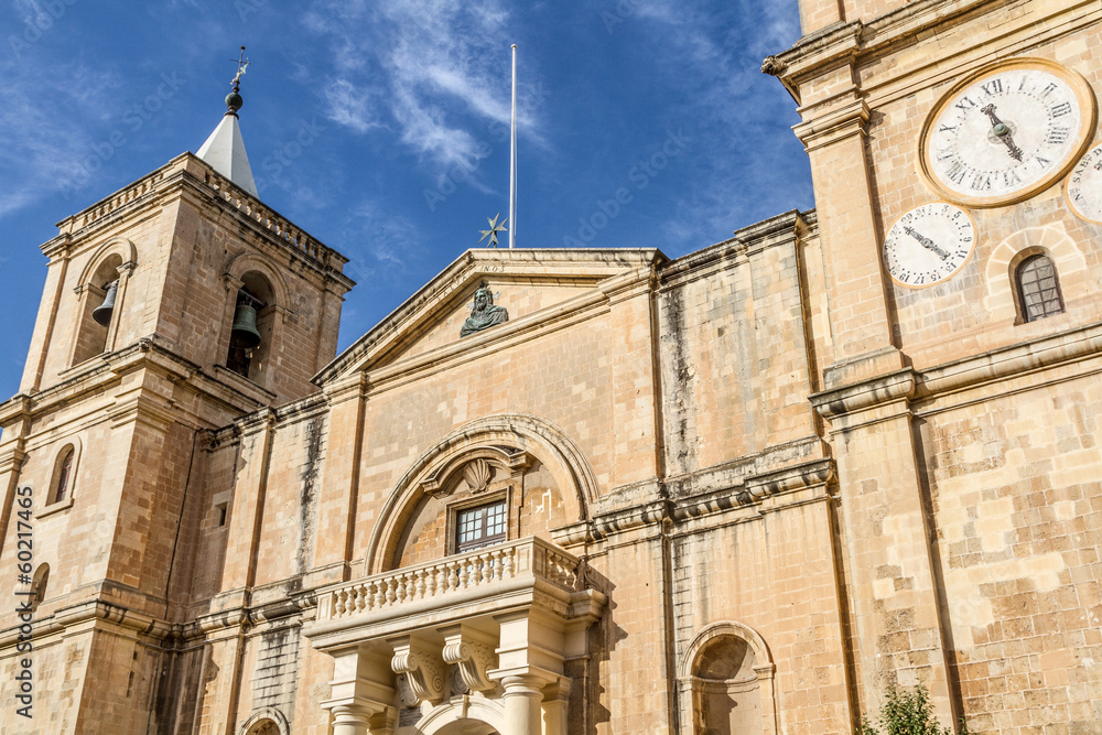 Cathedral, La Valletta old town, Malta island.