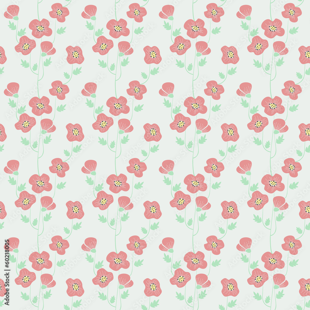 Seamless texture with poppies