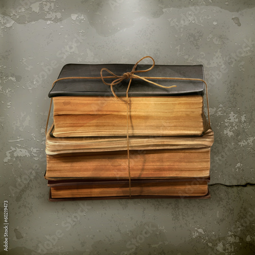 Stack of old books, old style vector