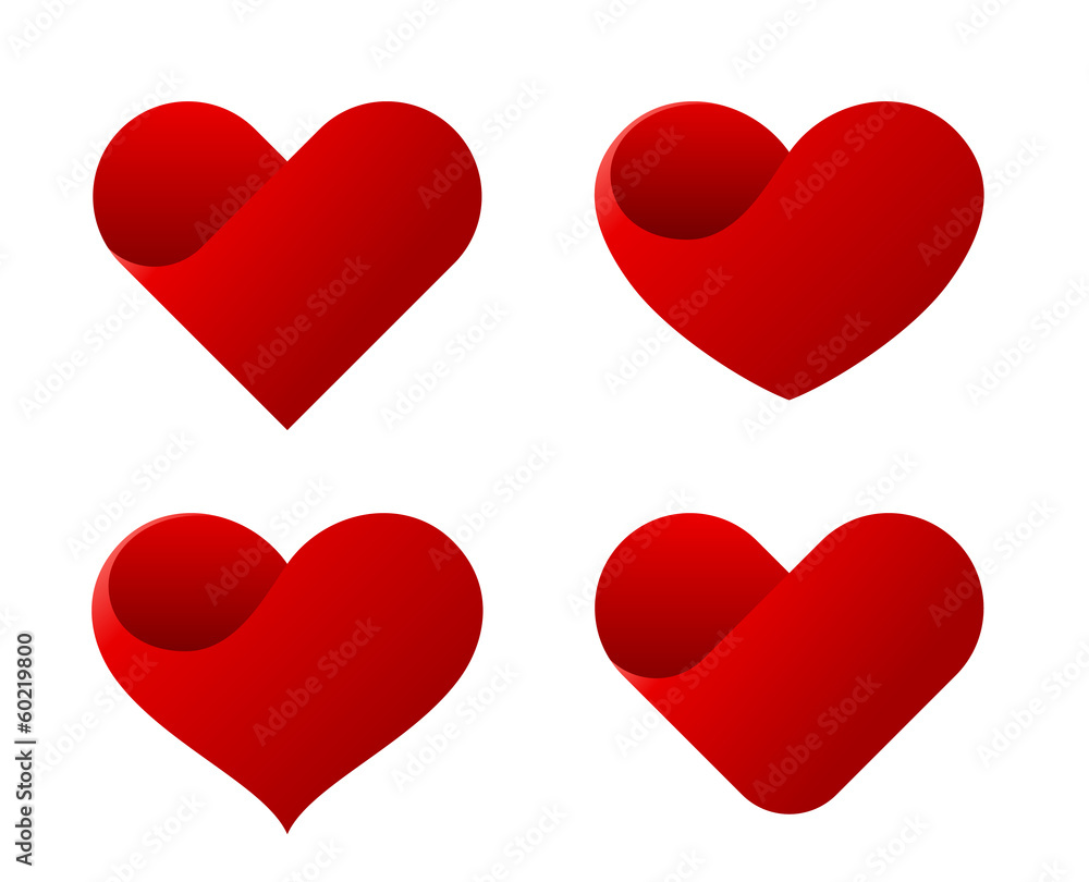 Logo Hearts vector icon design template set. Creative shapes Logo Hearts vector icon design template set. Creative shapes