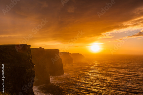 Cliffs of Moher at sunset in Co. Clare, Ireland Europe © Voyagerix