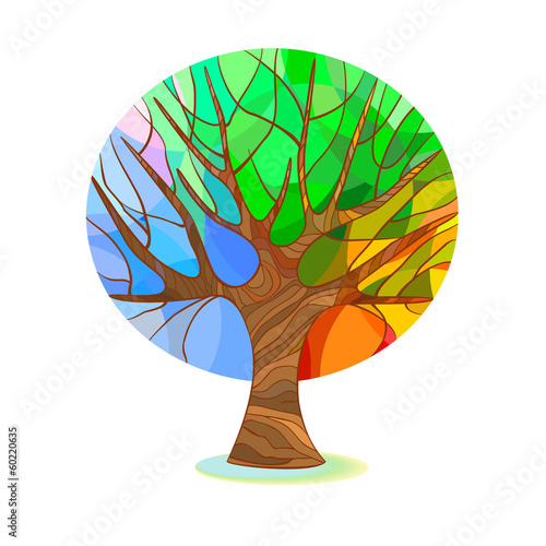 Stylized tree - four seasons