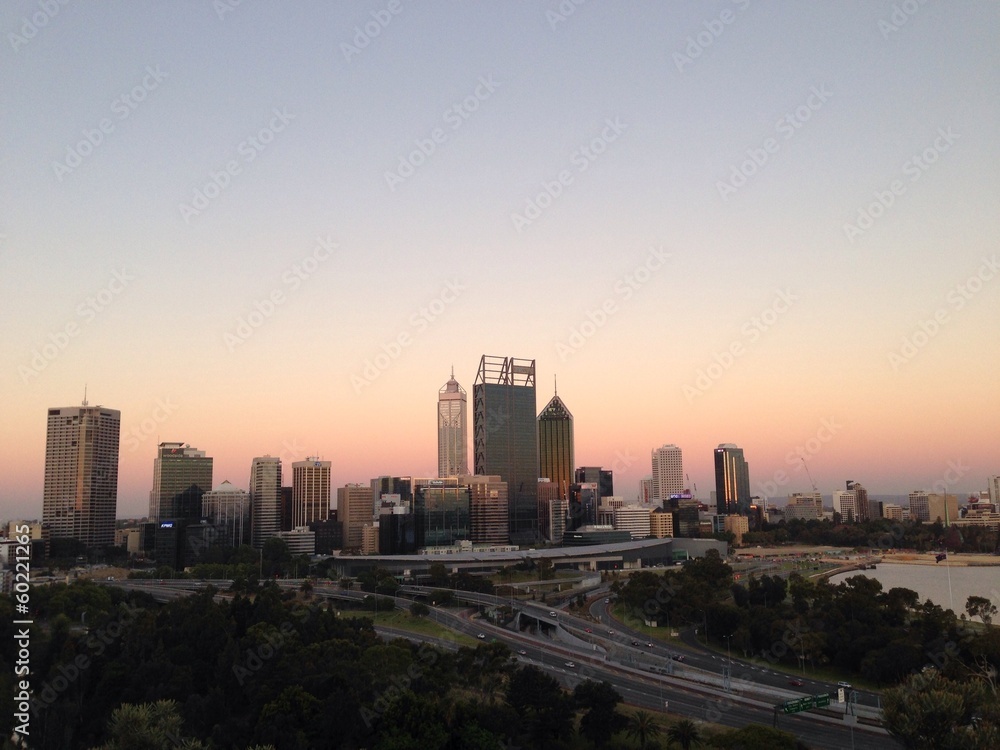 Sunset skyline Perth