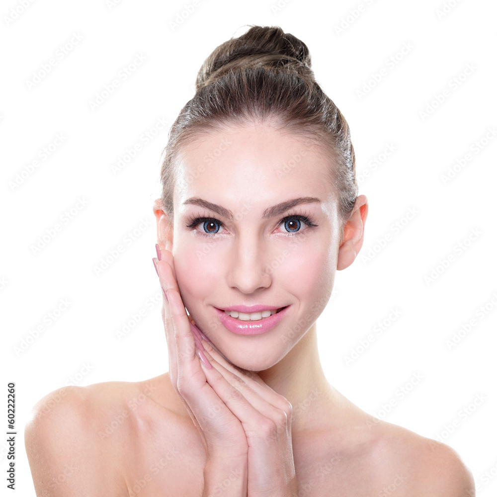 Naklejka premium portrait of young woman face