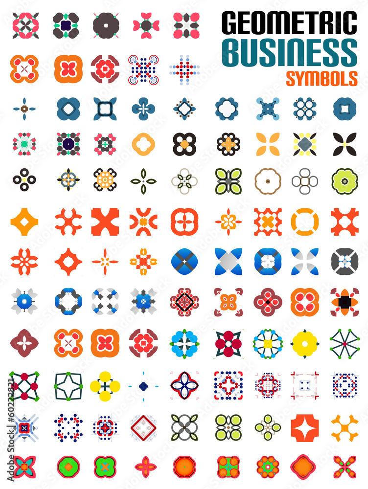 Huge set of business symbols - geometric shapes Huge set of business symbols - geometric shapes