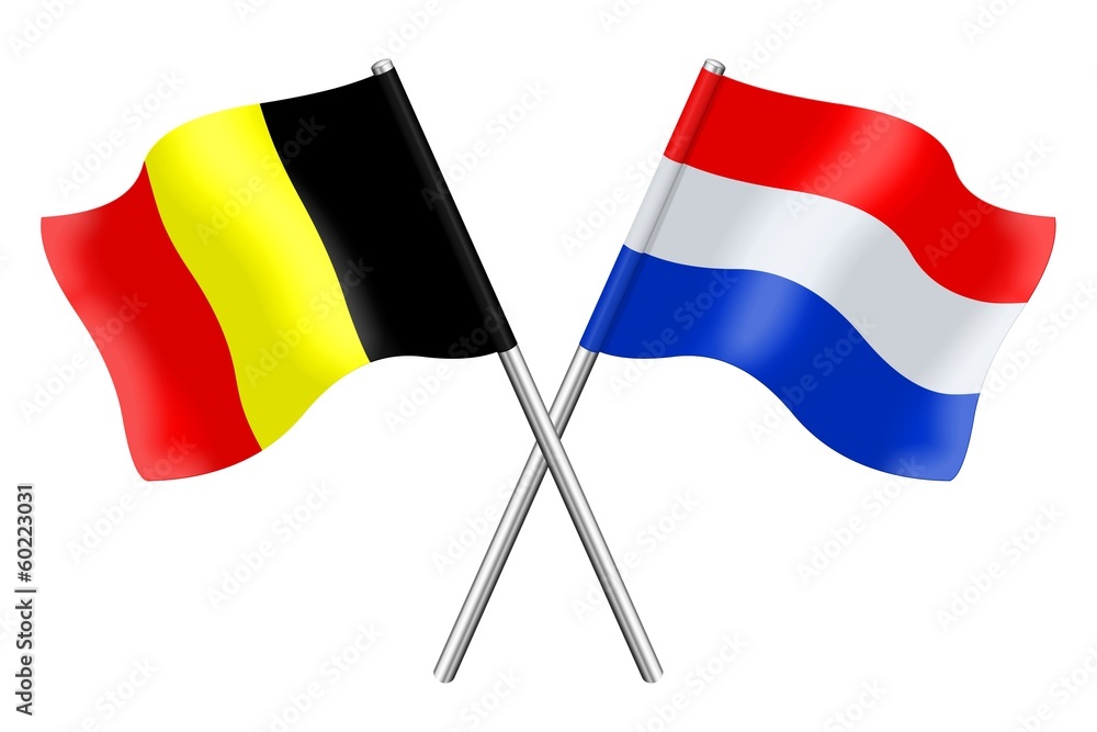 Drapeaux : duo Belgique Pays-Bas Stock Illustration | Adobe Stock