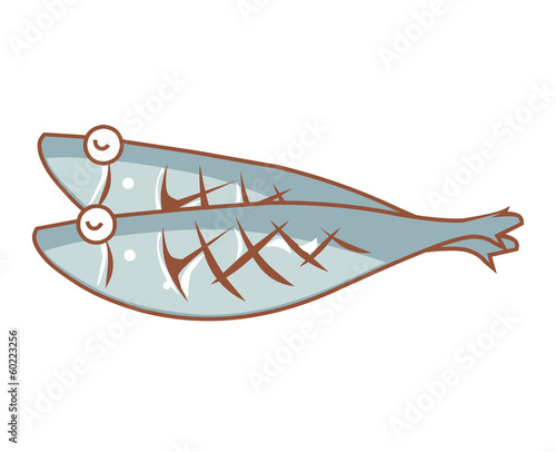 fried fish isolated illustration