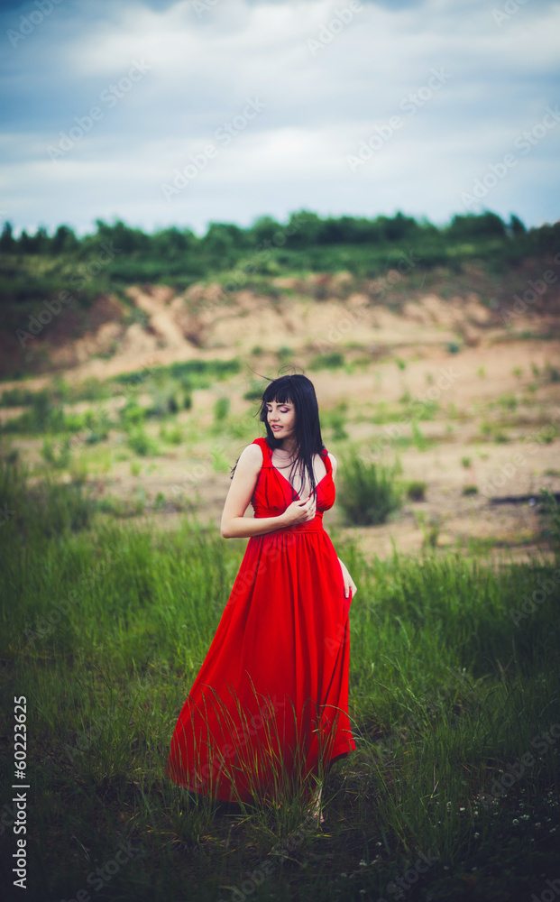 Women in dress outdoor Women in dress outdoor