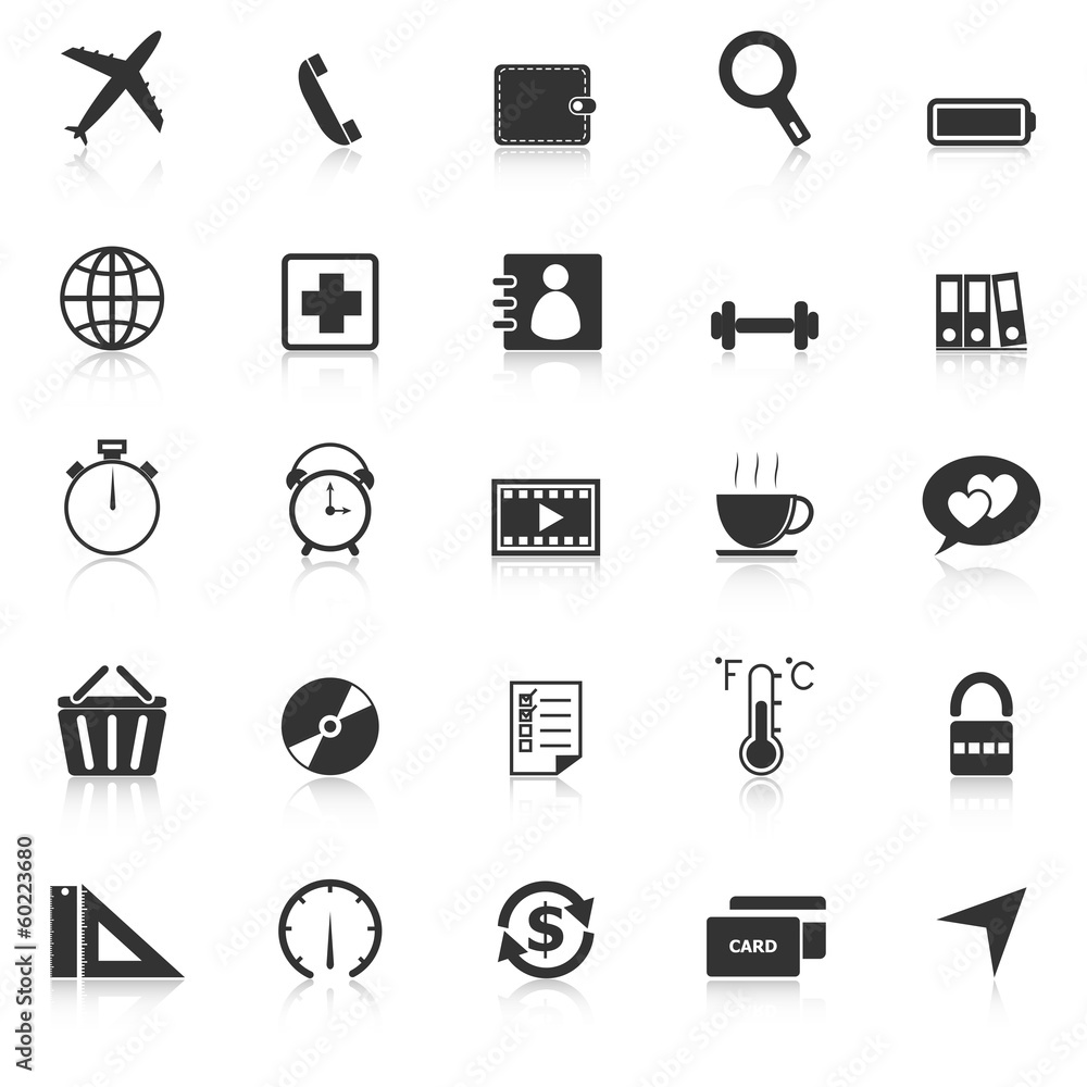 Application icons with reflect on white background. Set 2 Application icons with reflect on white background. Set 2