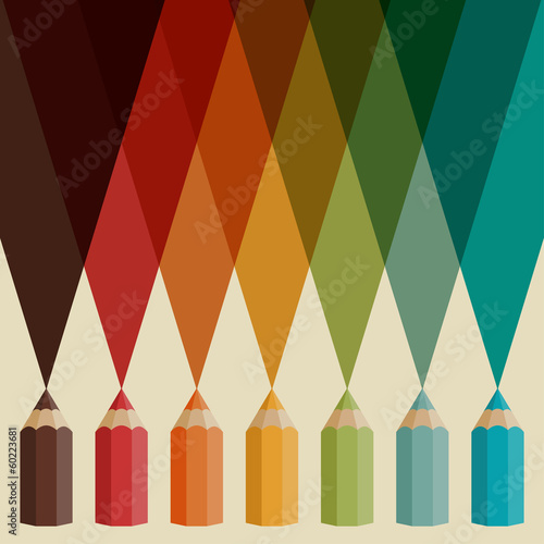 Creative background with colored pencils.