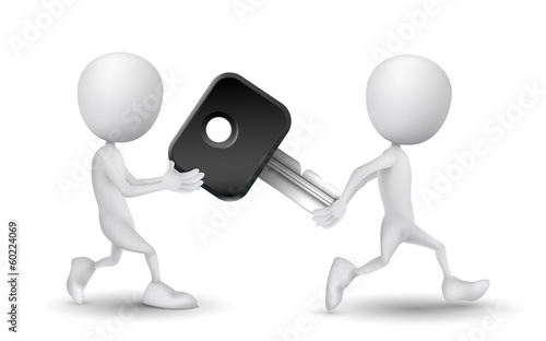 two people carried a car key