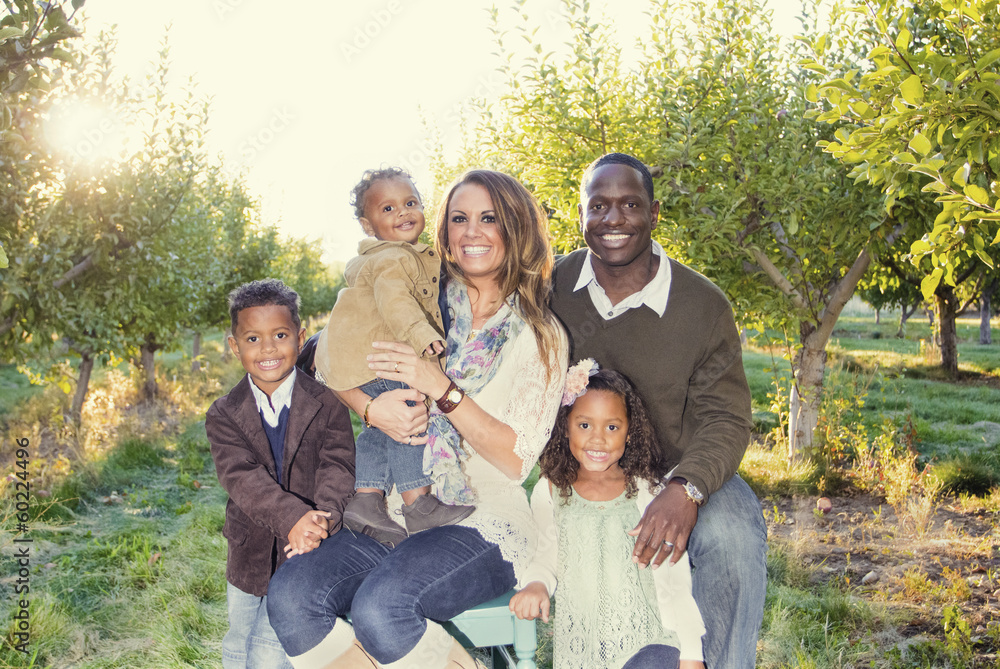 Beautiful Multi Ethnic Family Portrait Outdoors Beautiful Multi Ethnic Family Portrait Outdoors
