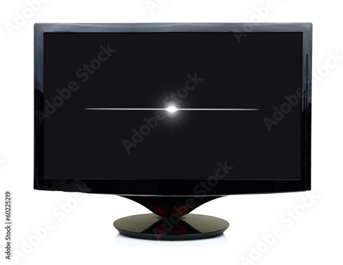 Foto 3D black tv display turned off isolated on white